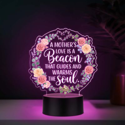 Inspirational Quote UV Print 7 Color LED Night Lamp Mothers Day Gift for Mom Acrylic Light